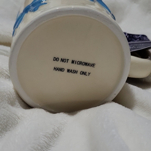 Ceramic Mug with Blue Bow Accents - Picture 3 of 9